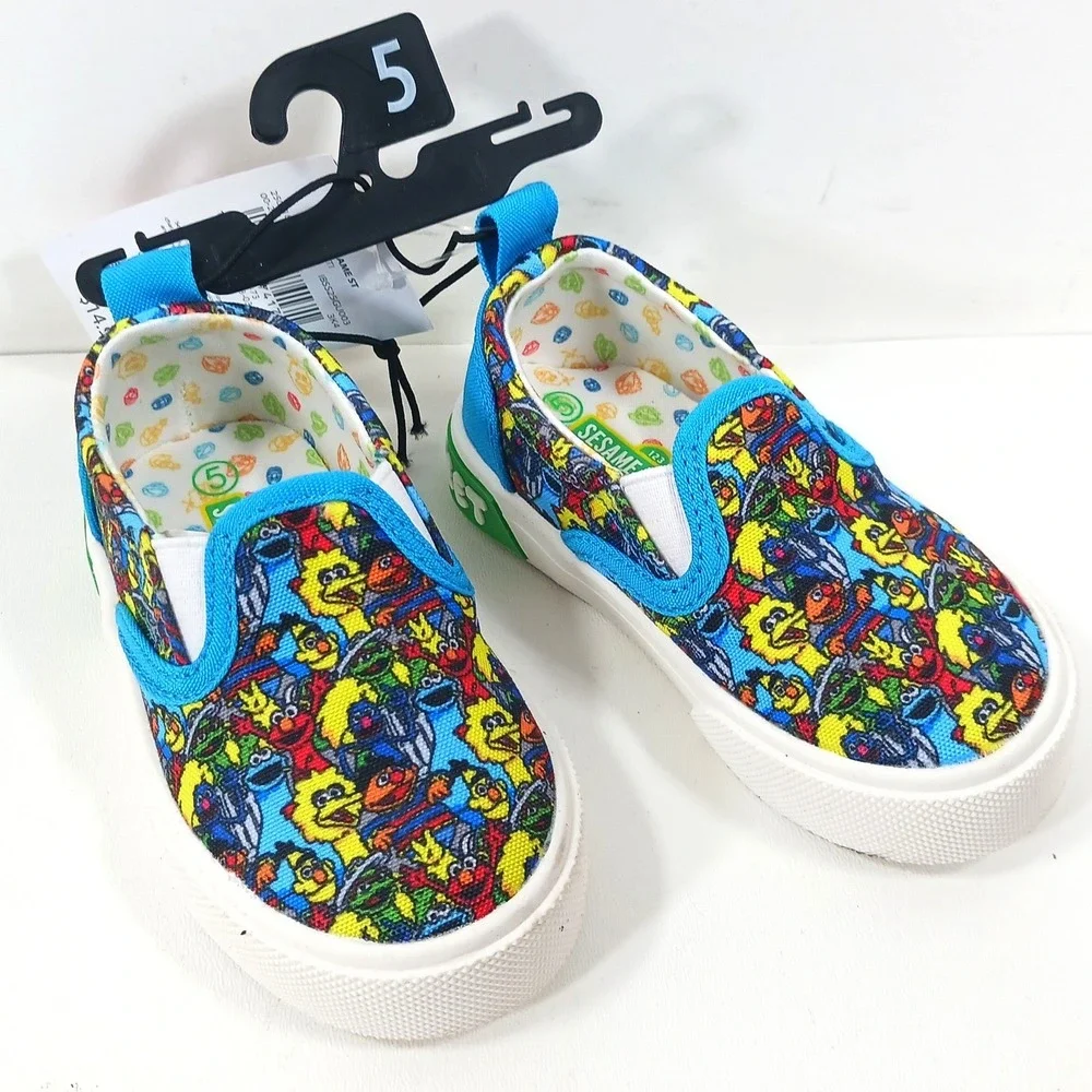 Sesame Street Ground Up Toddler Boys Girls Slip On Sneakers Multi Color Size 5